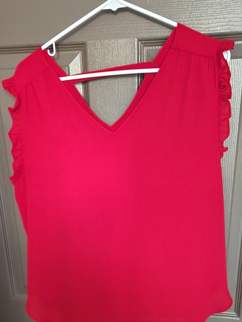 Versona Ruffle Sleeve V-Neck Camisole - Hot Pink